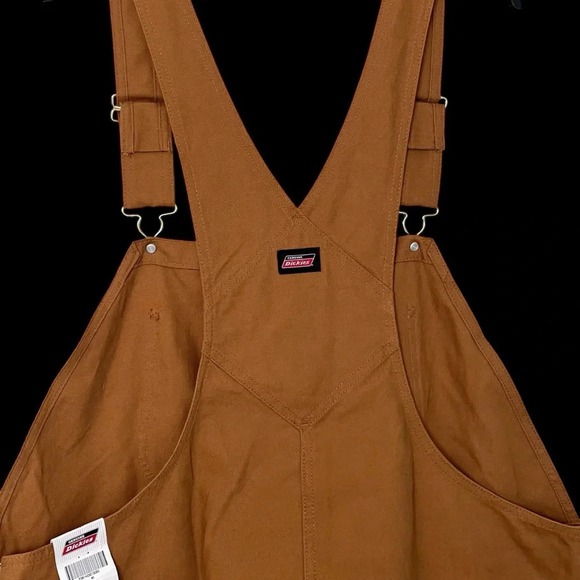 Dickies Duck Bib Overalls Brown 42x32 NEW EB710BD Men’s Coveralls Utility NWT - Picture 6 of 7